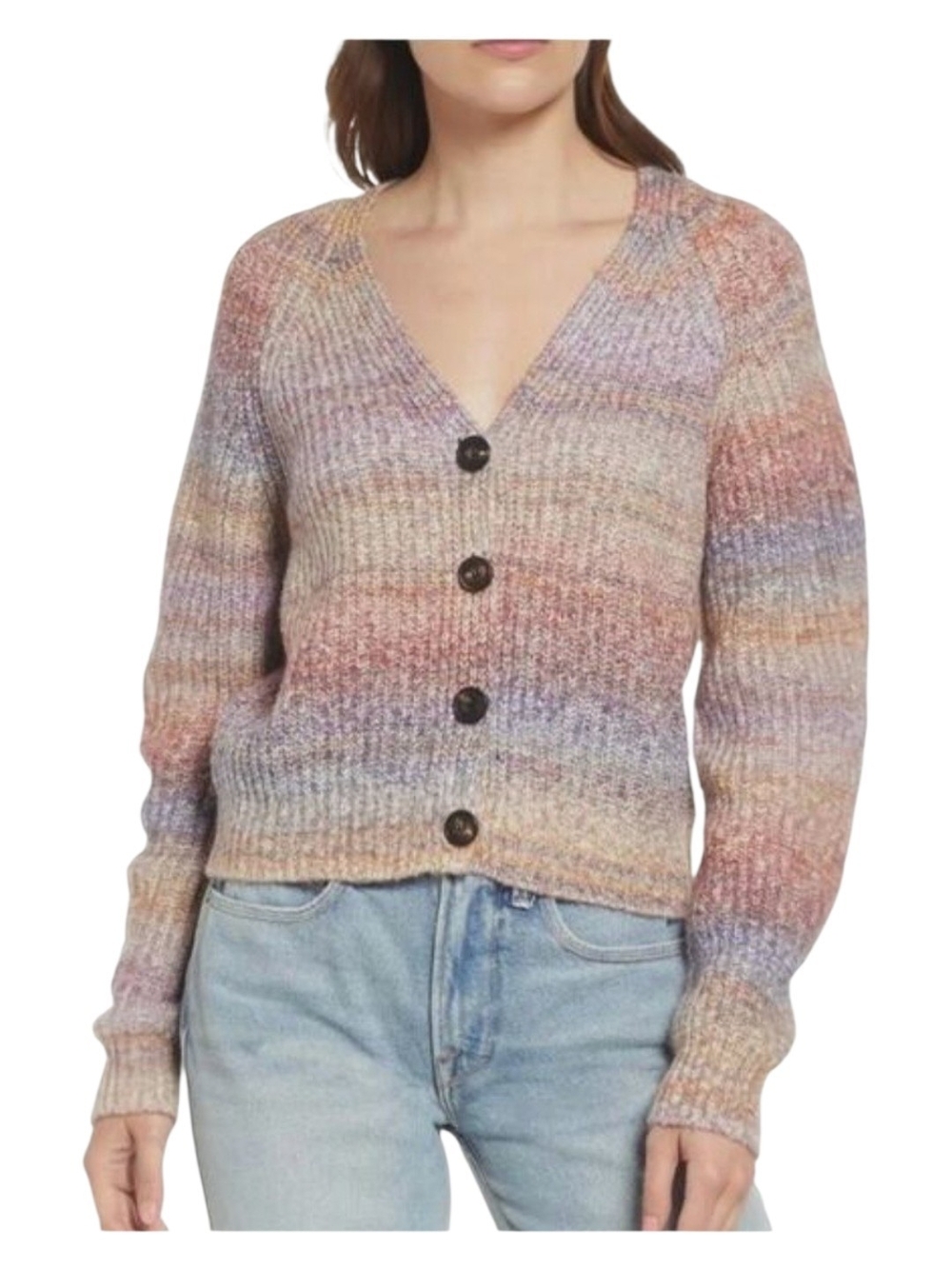 Rails Josie Space Dye Cotton Blend Cardigan Multicolor Size M